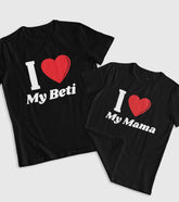 I Love my Mama And my Beti Unisex Half Sleeve T-Shirts (Pack of 2)